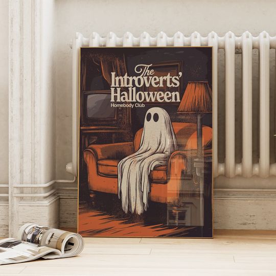 Retro Halloween Homebody Club Print | Vintage Introvert Ghost Poster