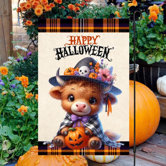 Discover 12x18 Garden Flag Sublimation Design, Sublimation Flag, Happy Halloween