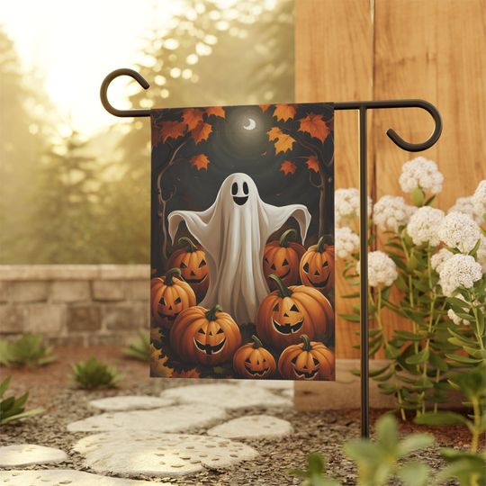 Discover Ghost Garden Flag, Halloween Garden Flag, Fall Garden Flag