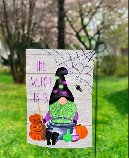 Discover The Witch is In Garden Flag PNG, Fall Sublimation, Sublimation Designs