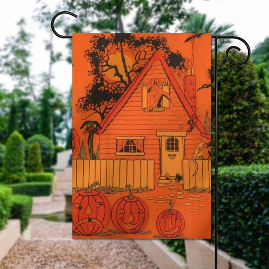 Pumpkins Halloween Garden Flag | Fall Pumpkin Yard Decor | Spooky Autumn Outdoor Flag