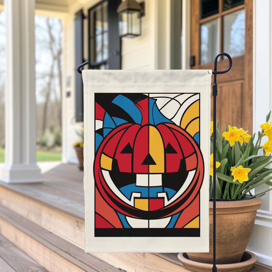 Discover Cubist Pumpkin Garden Flag Decor, Halloween Flag For Yard