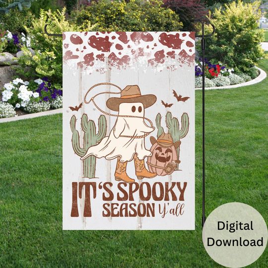 Discover Retro Halloween Garden Flag Sublimation Design-Digital  , Garden Decor