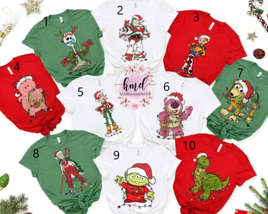 Discover Toy Story Group Christmas Light Matching T-shirt, Disney Woody Buzz Rex Mickey's Very Merry Xmas Family Tee, Disneyland Family Vacation Gift
