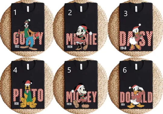 Checkered Christmas Mickey and Friends Shirt, Disney Christmas Shirt, Disney Christmas Family Shirts, Disney Christmas Group Shirt