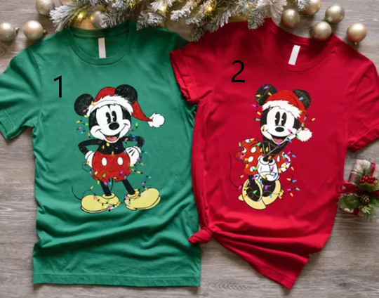 Discover Disney Mickey Minnie Christmas Shirt, Custom Disney Family Christmas Shirt, Mickey Christmas, Christmas Family Shirt, Disneyland Christmas