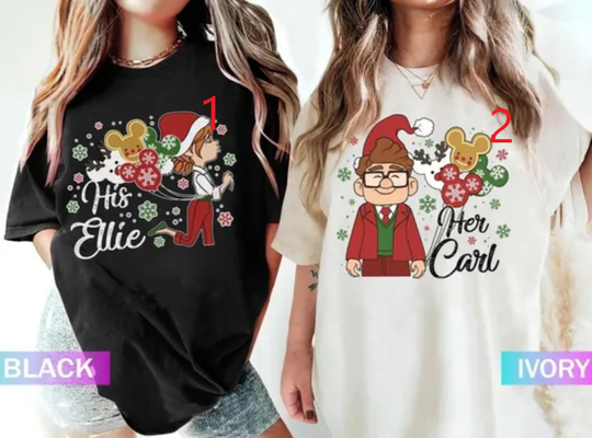 Carl and Ellie Christmas Shirt, Disney Christmas Shirts, His Carl Her Ellie Shirts, Up Couple Shirt, Pixar up Shirt, Matching Xmas Shirt