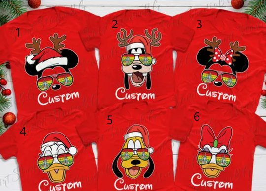 Custom Disney Characters Christmas Shirt, Mickey's Very Merry Christmas Party 2024 Shirts, Disney Christmas Family Shirts, Christmas Shirts