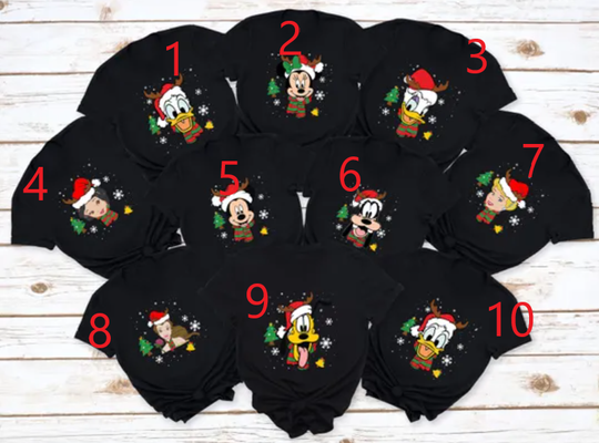 Discover Disney Family Christmas Shirt, Family Christmas Matching shirt, Custom Disneyland Christmas t-shirt, Disney Character Christmas shirt family