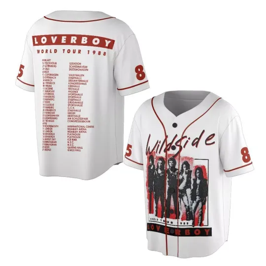 The WILD SIDE LOVERBOY World Tour 1988 Baseball Jersey