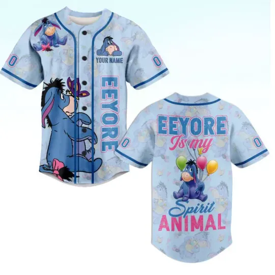 Personalized Eeyore Is My Spirit Animal Love Eeyore Baseball  Shirt