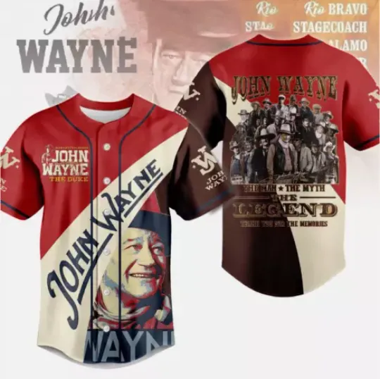John Wayne The Man The Myth The Legend Baseball Jersey