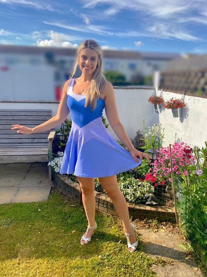 Cosplay Sapphire Spin: 'Make It Blue' Skater Dress