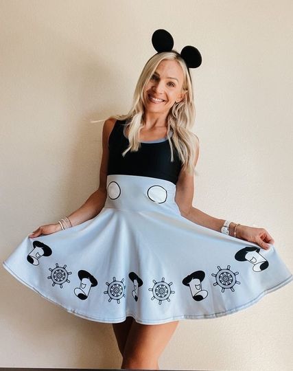 Cosplay River Rendezvous: The Steamboat Mickey Sleeveless Athletic Skater Dress