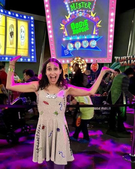 Discover Cosplay Get Down Boogie Oogie's Spooky Nightmare Sleeveless Skater Dress - Hauntingly Stylish Elegance