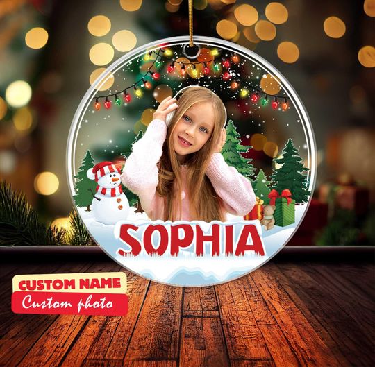 Discover Custom Photo Kid Acrylic Ornament, Memorial Personalized Acrylic Ornament, Gift For Kid, Christmas Gift For Kid Girl Boy, Keepsake Ornament