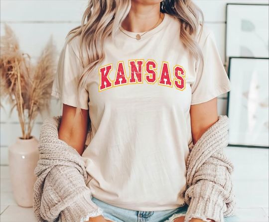 Discover Kansas Football Shirt, Kansas Football Vintage Style Tshirt, Kansas City Football Tee, Gift For Football Fan, Kansas Football Shirt