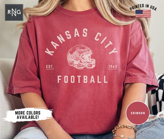 Kansas City Football Shirt, Chiefs Football Shirt, Kansas City Football Apparel, Kansas City Sports Apparel, Retro Chiefs Football Gift