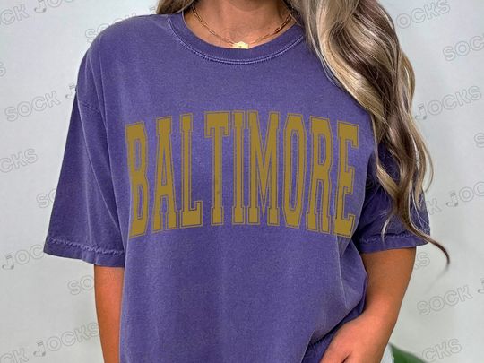 Baltimore Ravens Retro Shirt | Comfort Colors Varsity Ravens Tee Shirt | Vintage Style Ravens Fan Gift