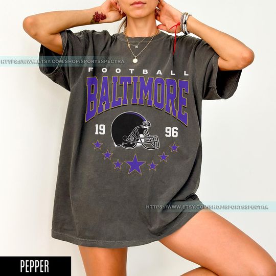 Discover Baltimore Football Vintage Style Comfort Colors T-Shirt,Retro Baltimore Crewneck,Oversized Football T-Shirt,Gift Football Fan FSD16