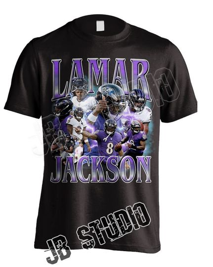 Lamar Jackson Ravens Vintage T-shirt 2023 Unisex Youth Women's Fit US Free Shipping