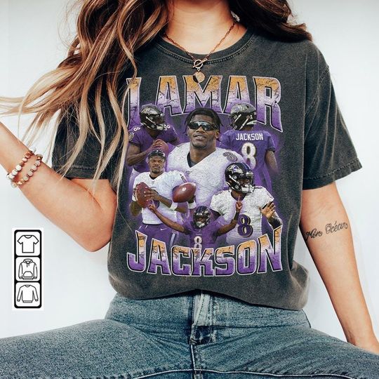Lamar Jackson Baltimore Football Shirt, Ravens Shirt Christmas Gift Unisex, Football 90s Vintage Fan Gift
