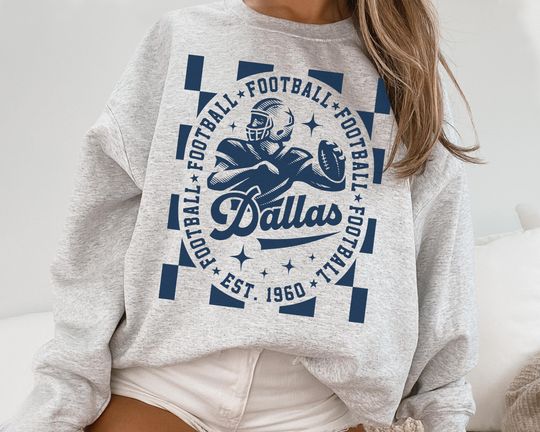Discover Dallas Cowbo Football T-Shirt \ Sweatshirt, Cowboy Sweatshirt, Vintage Style Dallas Football Crewneck Sweatshirt, Dallas Fans Gift