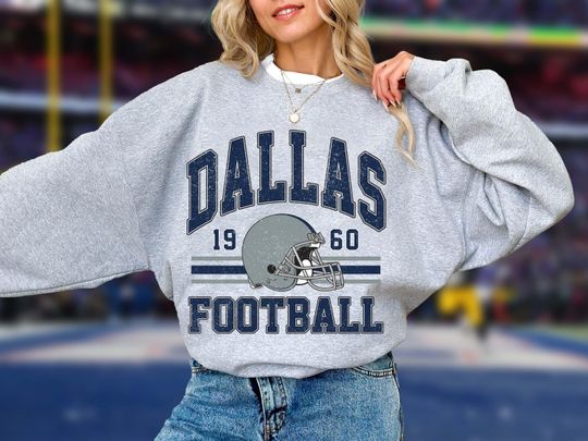 Discover Vintage Cowboy Football Sweatshirt, Vintage Football Sweatshirt, Football Vintage Sweatshirt, Cowboy Game Day Shirt, Dallas Football Shirt