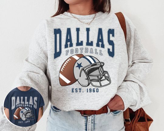 Discover Vintage Dallas Football T-Shirt \ Sweatshirt, Cowboy Sweatshirt, Vintage Style Dallas Football Shirt, Dallas Fans Gift