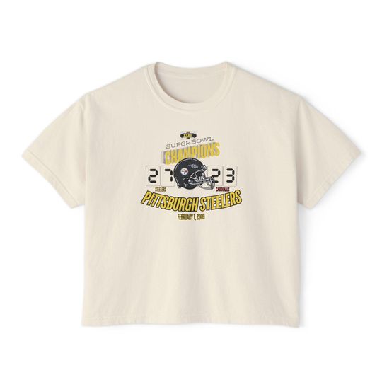 Pittsburgh Steeler 2009 Super Bowl Flowy Cropped Tee
