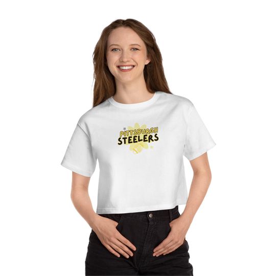 Discover Pittsburgh Steeler girly tailgate Champion Flowy Cropped Tee