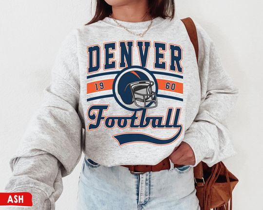 Vintage Denver Football Crewneck Sweatshirt , Broncos Sweatshirt, Denver Game Day Shirt, Broncos Fans Gift