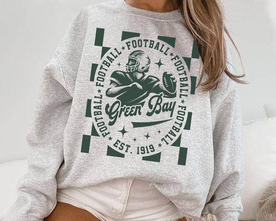 Green Bay Packer Football Crewneck Sweatshirt, Packers Sweatshirt, Vintage Style Green Bay T-Shirt, Green Bay Fans Gift
