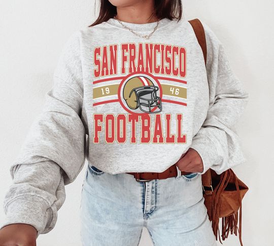 Discover Vintage San Francisco Football Crewneck Sweatshirt, The Niners, San Francisco Sweatshirt 49er