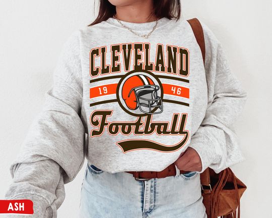Discover Cleveland Football Crewneck Sweatshirt, Browns Sweatshirt, Vintage Cleveland Sweatshirt, Retro Cleveland Shirt, Browns Fan Gift