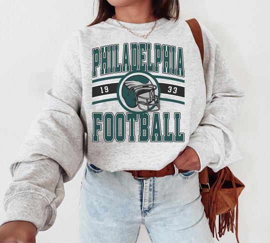 Discover Vintage Philadelphia Football Crewneck Sweatshirt, Eagle Sweatshirt, Retro Philadelphia Football Shirt, Philadelphia Fan Gift