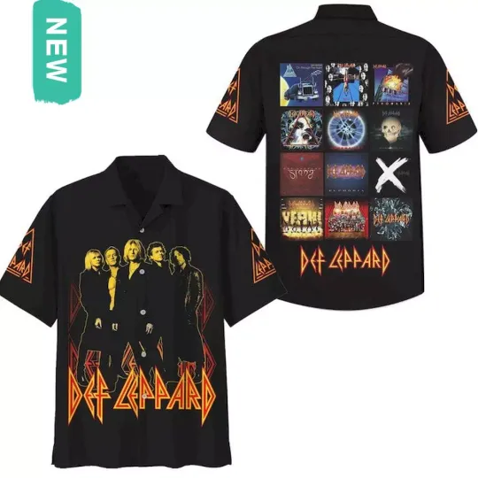 Discover Def Leppard Premium Hawaiian Shirt, Short Sleeve Button-up Shirt