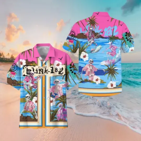 B182 Band Music Hawaiian Shirts, Aloha Summer Shirt