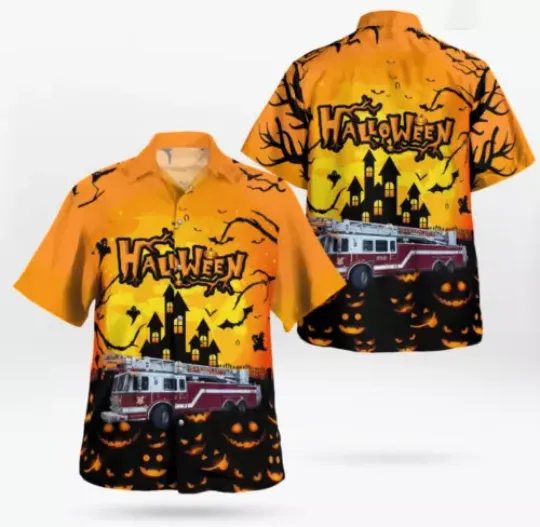 Discover HALLOWEEN GARDEN CITY FIRE DEPARTMENT Hawaiian, 3d Halloween gift aloha