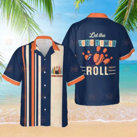 Discover Let The Good Times Roll Custom Bowling Hawaiian Shirt Retro Party Bowler Gift