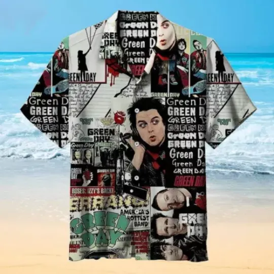 Green Day Hawaiian Shirt, Music Lover Shirt Size, Aloha Summer Shirt