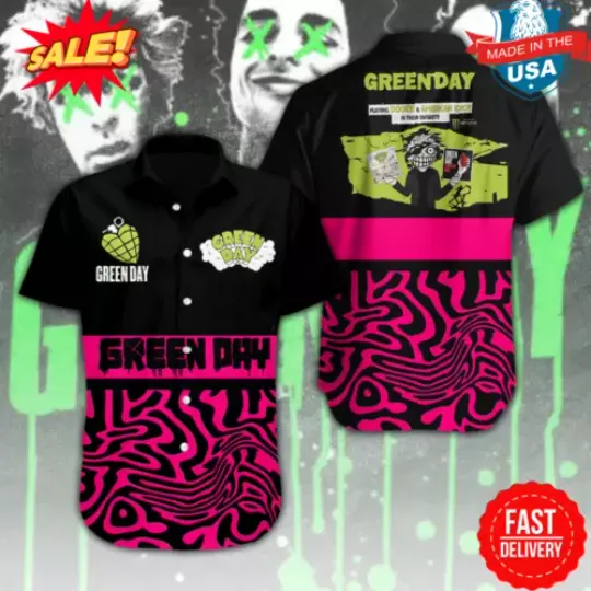 GreenDay Playing Dokie and American Idiot Hawaiian Shirt