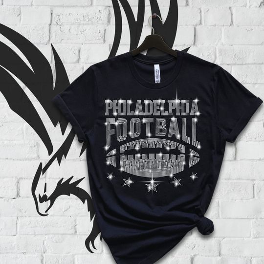 Philadelphia Rhinestone Shirt, Philly Shirt, Philadelphia Football Shirt, Sunday Football Shirt, Game Day Football Shirt
