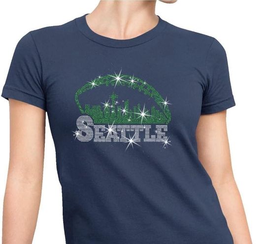 Seattle Rhinestone Shirt, Football Fan Shirt, Football Team Hoodie, Sunday Football Day Sweater, Football Shirt for Men or Women