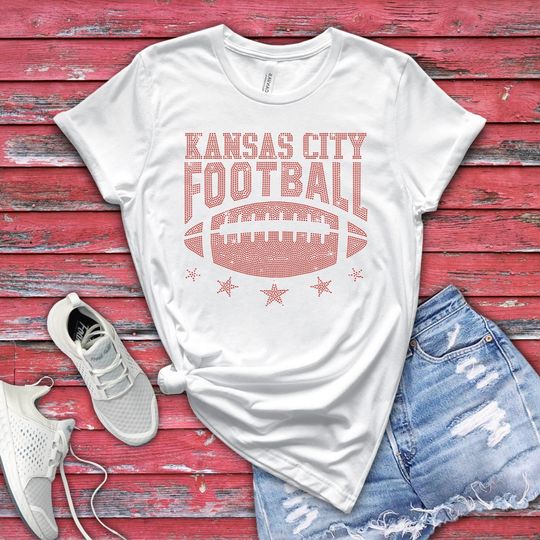 Discover Kansas City Rhinestone Shirt, Football Fan Shirt, Football Game Shirt, Ladies and Gentlemen's Football Shirt, Game Day Football Shirt