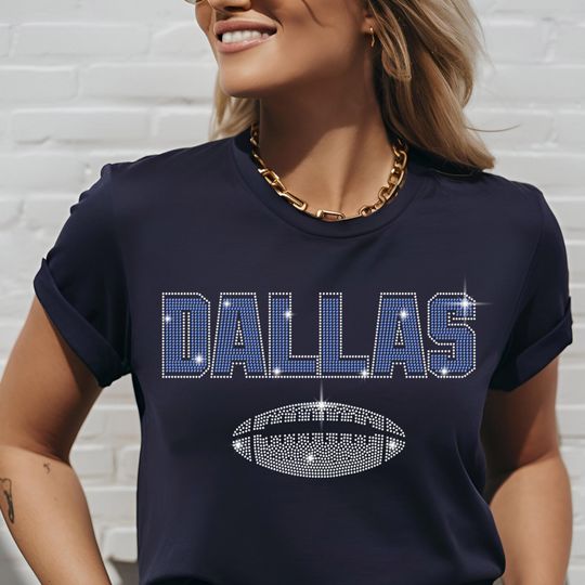 Dallas Rhinestone Shirt, Football Game Day Shirt, Sunday Day Football Hoodie, Football Outfit Sweater, Ladies and Gentlemen's Football Shirt