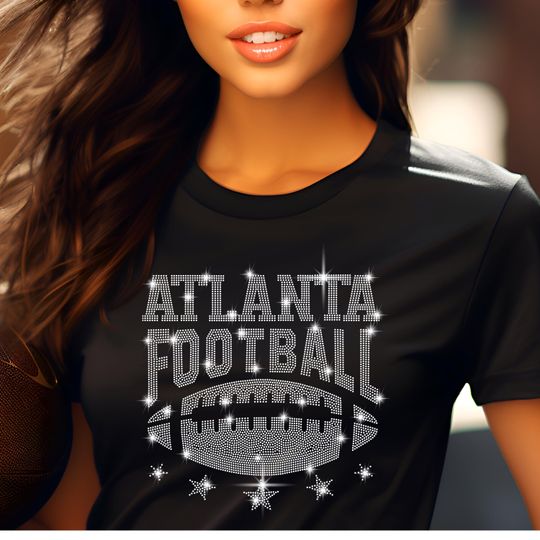 Atlanta Rhinestone Shirt, Football fan Shirt, Game Day Football Shirt, Sunday Football Shirt, Ladies and Gentlemen's Football Shirt