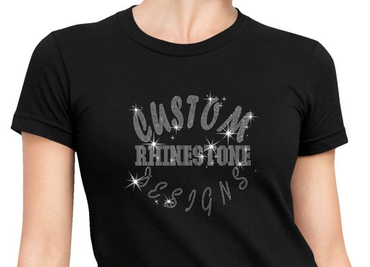 Custom Rhinestone Design Bling T-shirt