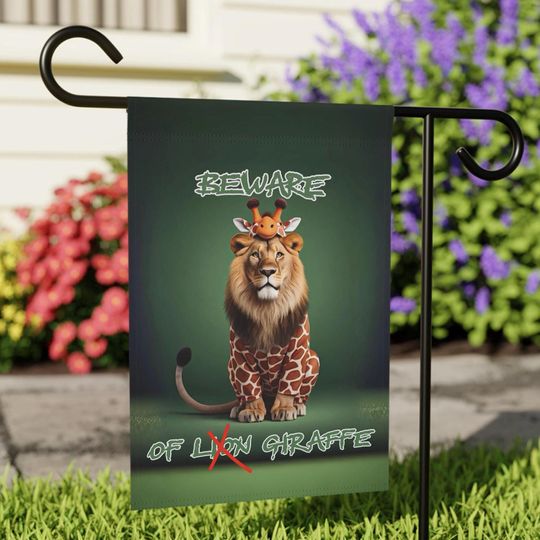 Discover Halloween Garden Flag, Lion Giraffe Costume, Outdoor Yard Decor