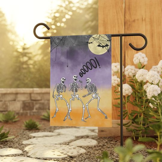 Discover Halloween Garden Flag, Skeleton House Banner, Singing Skeletons, Halloween Decor